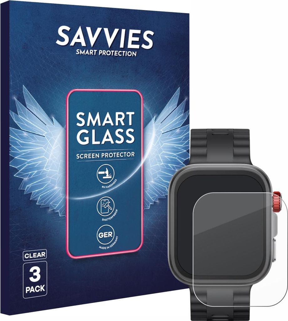 3x Savvies Schutzglas Folie für Huawei Watch Fit 4 Pro 9H Produktbild 