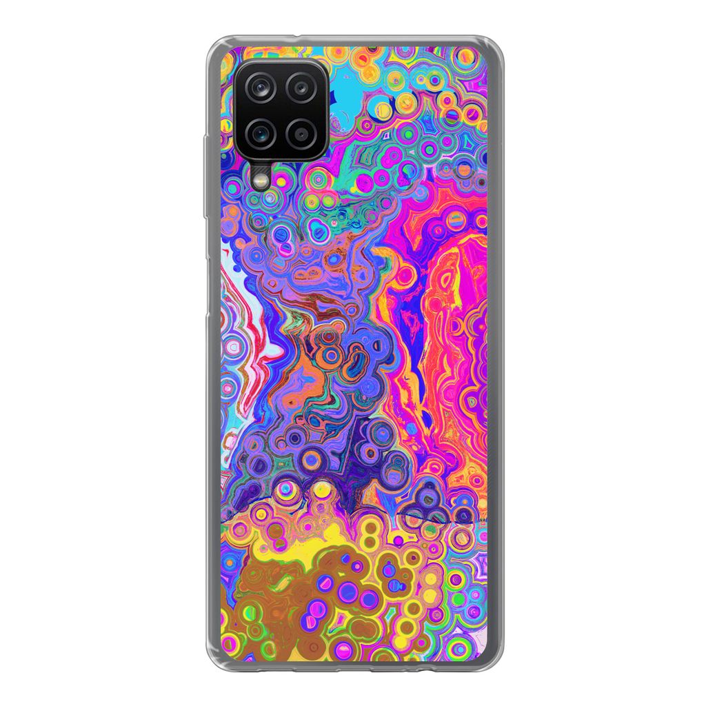 MuchoWow Handyhülle Schutzhülle Hülle für Samsung Galaxy A12 Kunst - Formen - Farbe - Psychedelisch Silikon Softcase Handy Hülle - Bild