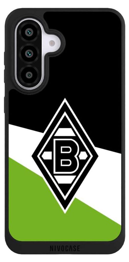 NIVOCASE Handyhülle für Samsung Galaxy A56 5G Hülle NIVOpure Case Schwarz Borussia Mönchengladbach Gladbach Offizielles Lizenzprodukt