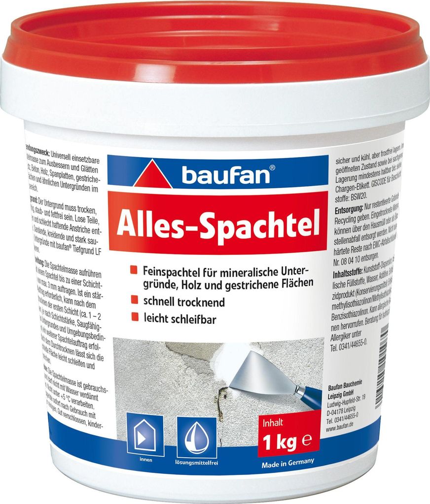 Baufan Alles Spachtel weiß 1kg 101070 Produktbild 