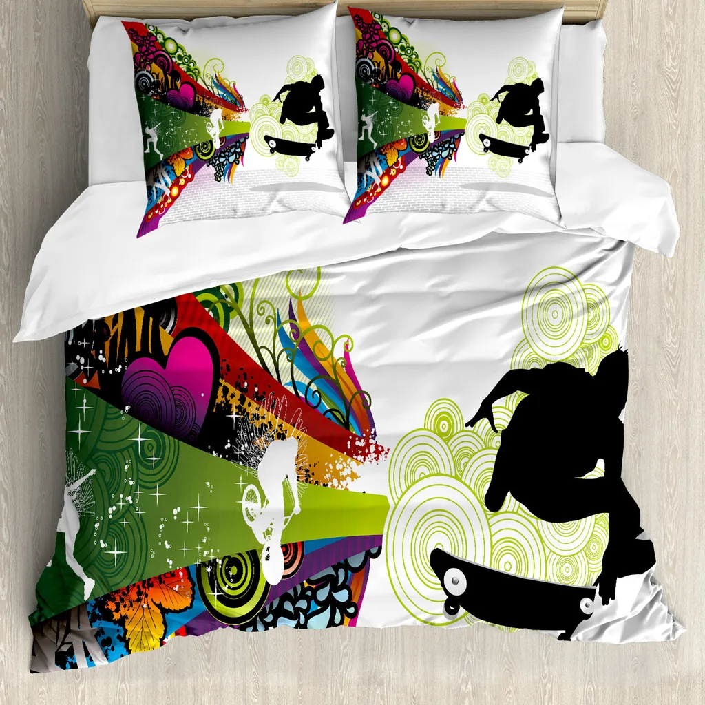 ABAKUHAUS Copripiumino Skater Boy 200x200 | Set Letto Adolescenti