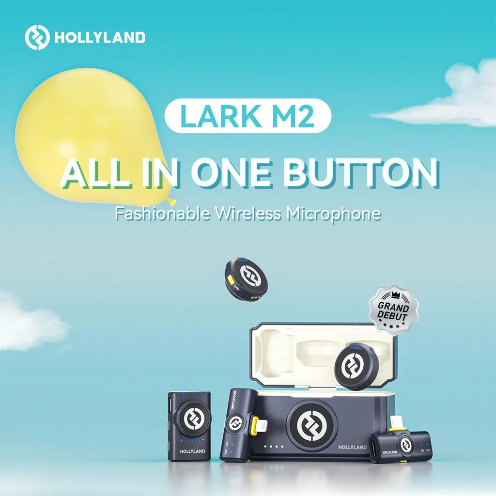 Hollyland Lark M2 Combo: Microfono Lavalier Wireless 300m per Fotocamera