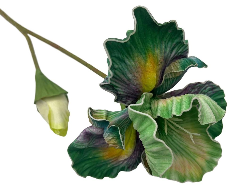 45 cm große künstliche Irisblume, realistische Haptik, künstlicher Blumenstrauß mit Blütenknospen für Tischdekoration, Hochzeitsdekoration