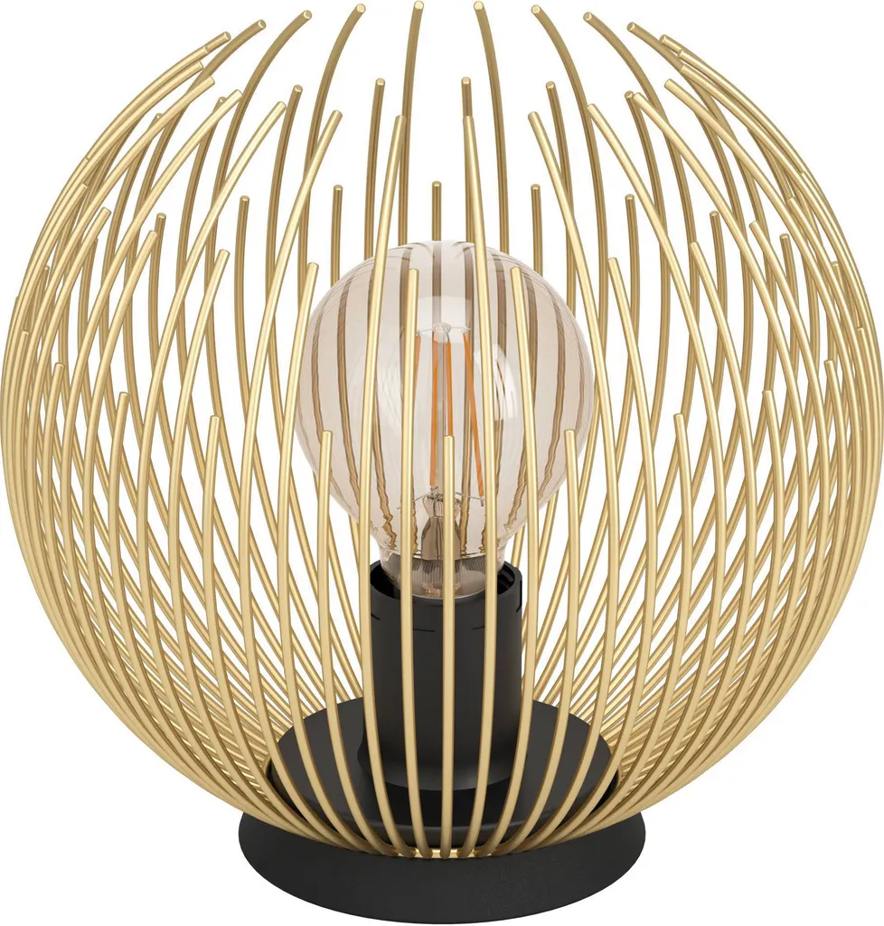 Lampe design Venezuela finition acier noir et intérieur or culot E27 luxe