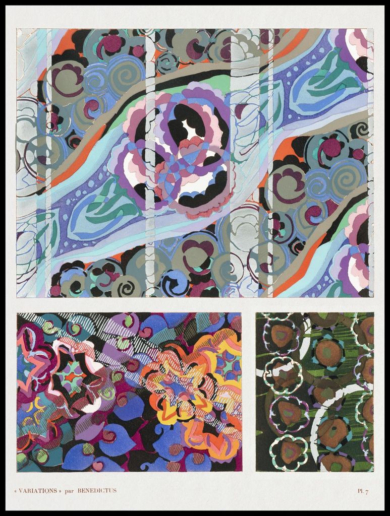 Plakat 75x100cm Blumen Art Deco v.7, Bénédictus Vintage für das Wohnzimmer