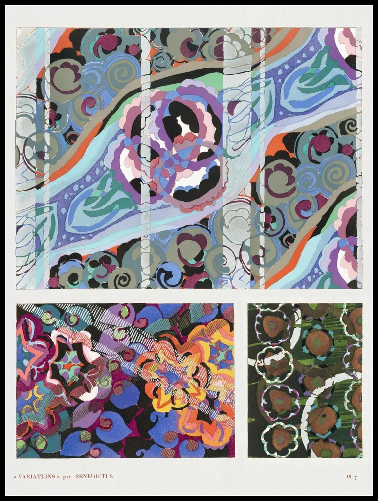 Affiche 75x100 cm Fleurs Art Déco v.7 Bénédictus Vintage pour Salon