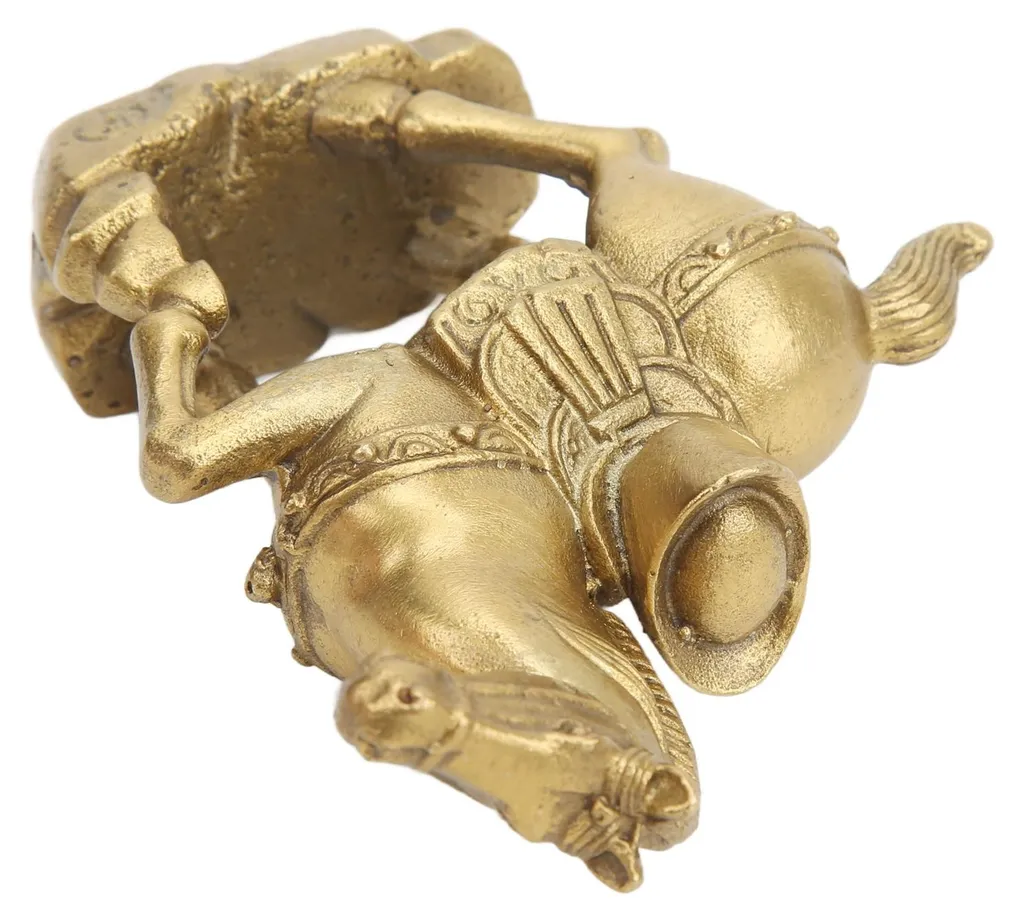 Sculpture de cheval debout en laiton vieilli - Objet déco pour buffet - 20
