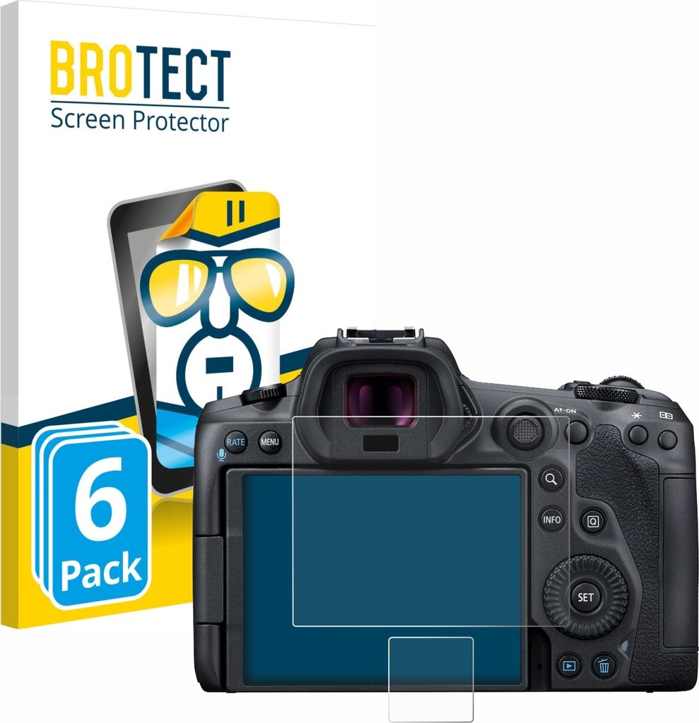 6x Für Canon EOS R5 Schutzfolie BROTECT Displayschutz Display Schutz Folie Klar Transparent