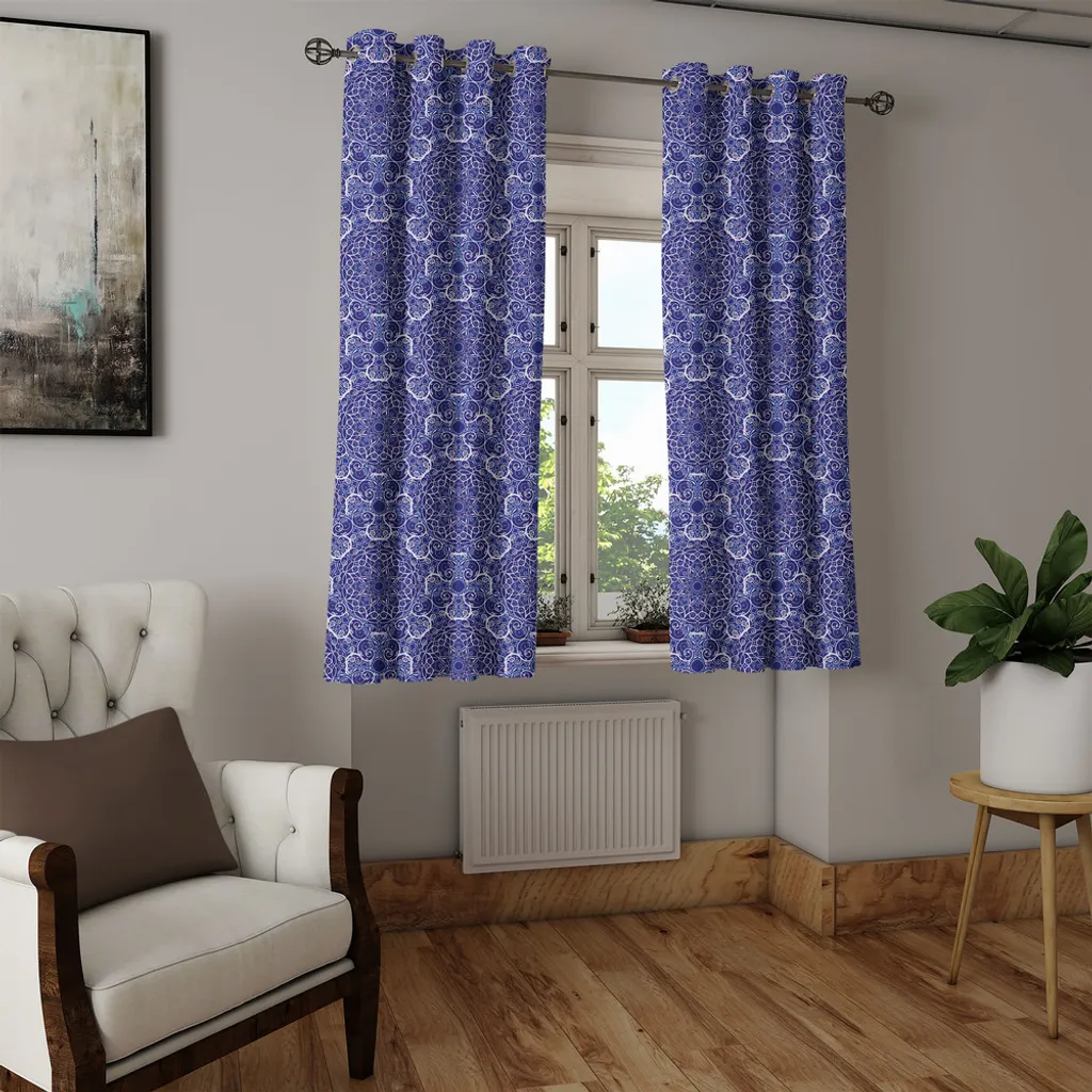 Set 2 Tende con Occhielli ABAKUHAUS 280x225 cm | Mandala Blu e Lilla - 3