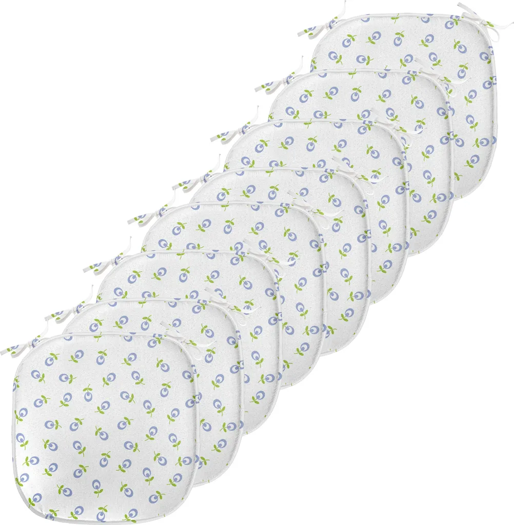 Coussins pour Chaises de Cuisine avec Attaches - Pack de 8 Pièces 40cm