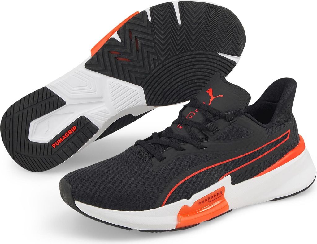 Puma WIP PWRFrame TR in Puma Black-Cherry Tomato color
