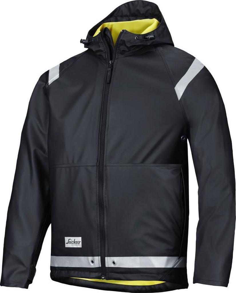 Snickers Wasserdichte PolyurethanRegen Arbeitsjacke, EN 343 Schwarz-XXL