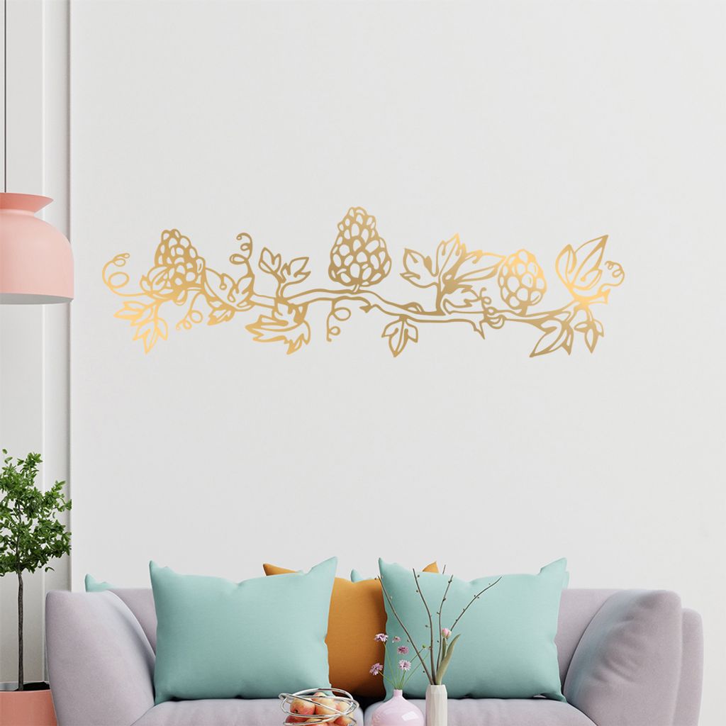 Strauch - Ranken Wandtattoo in 6 Größen - Wandaufkleber Wall Sticker - Dekoration, Küche, Wohnzimmer, Schlafzimmer, Badezimmer