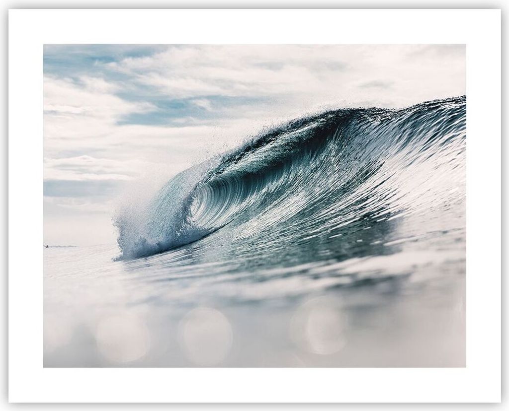 Poster - Poster ohne Rahmen - Welle Meer Ozean - 50x40 cm - Wand Bild - Wanddeko - Wandbilder - Kunstposter - Wandposter - Bilder - Kunstdruck - Wa...