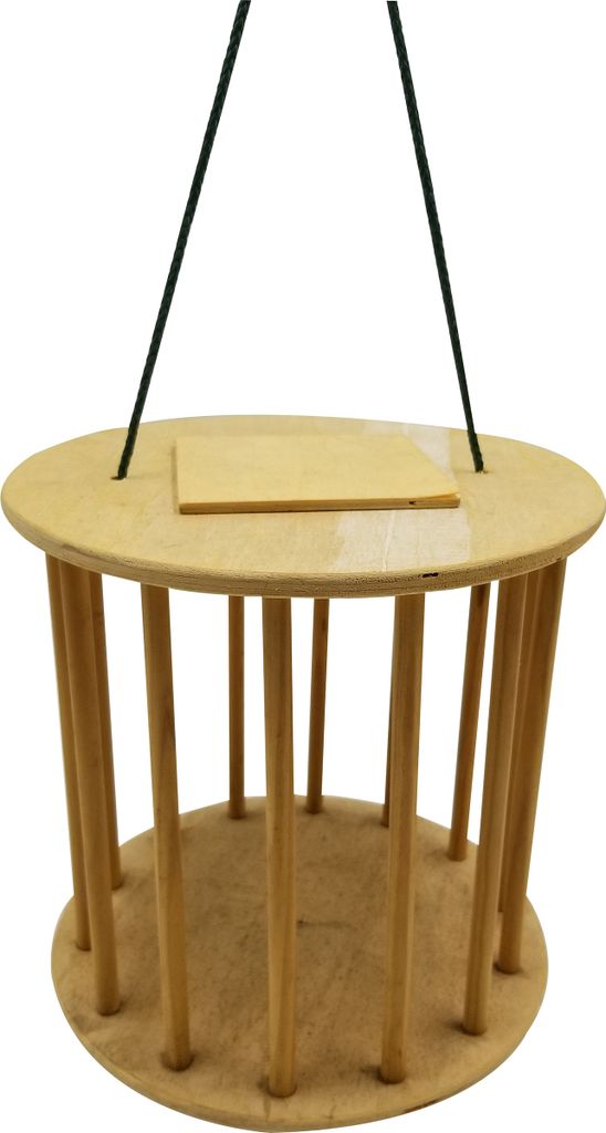 Dehner Natura Premium Kleintier Zubehör Heuraufe Natural, Futterspender für Kaninchen / Nager, Ø 23 cm, Höhe 23 cm, Holz, natur