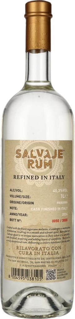 Rum Salvaje Refined In Italy Rum 40,3% Vol. 1l