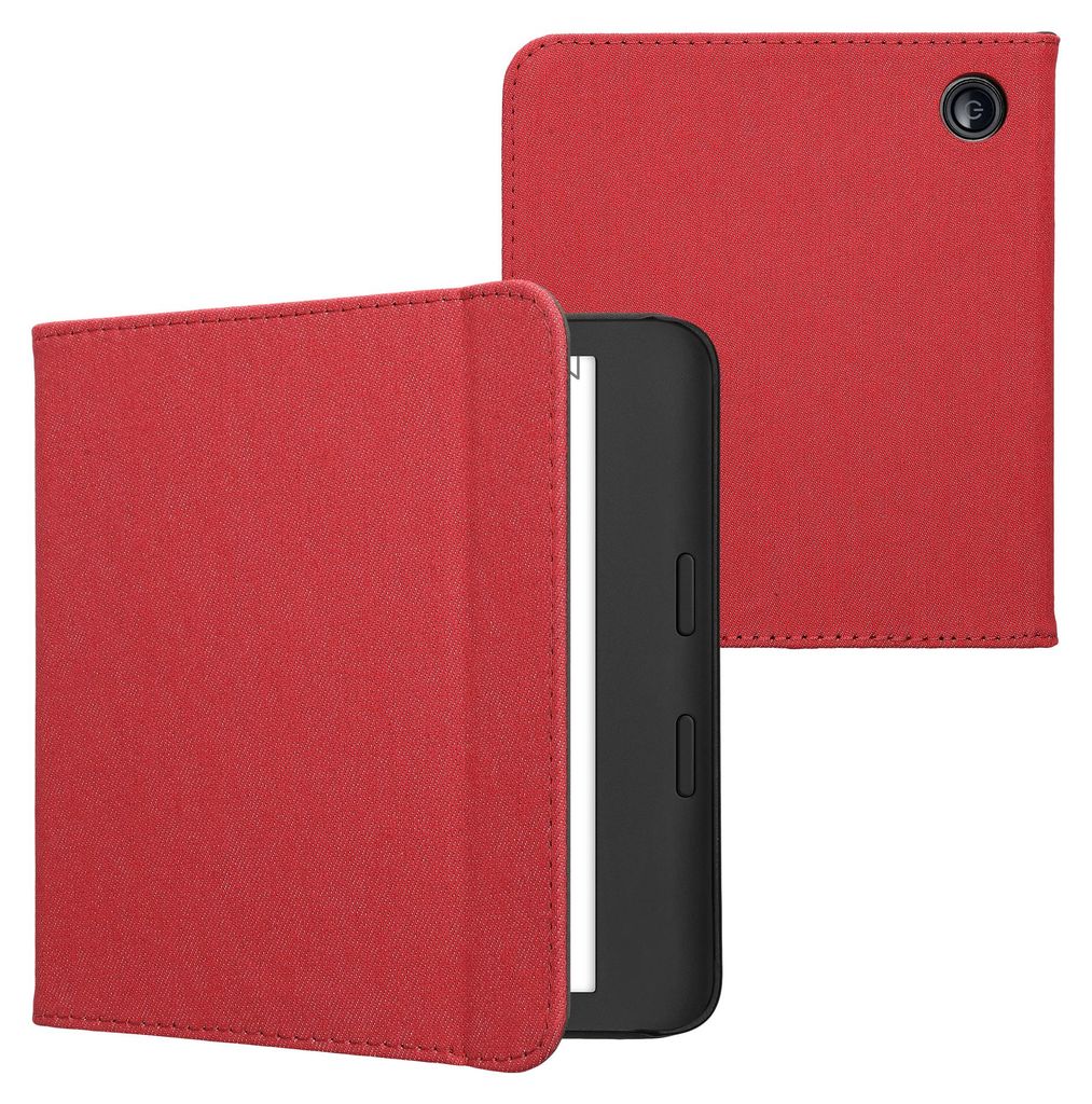 kwmobile Klapphülle kompatibel mit Kobo Kobo Libra Colour / Tolino Vision Color - Schutzhülle e-Reader - Hülle eReader - Rot