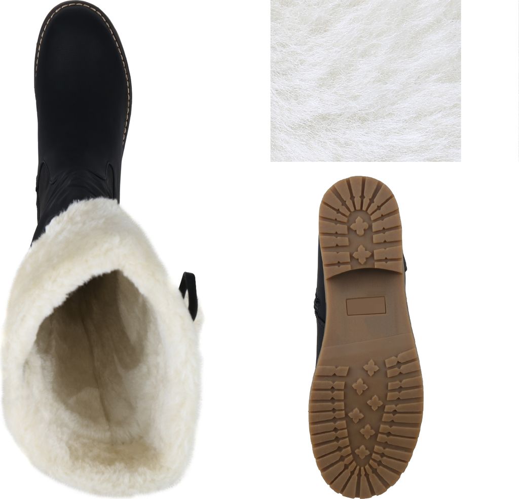 Mytrendshoe Warm Gefütterte Damen Winterstiefel Kunstfell Produktbild 3