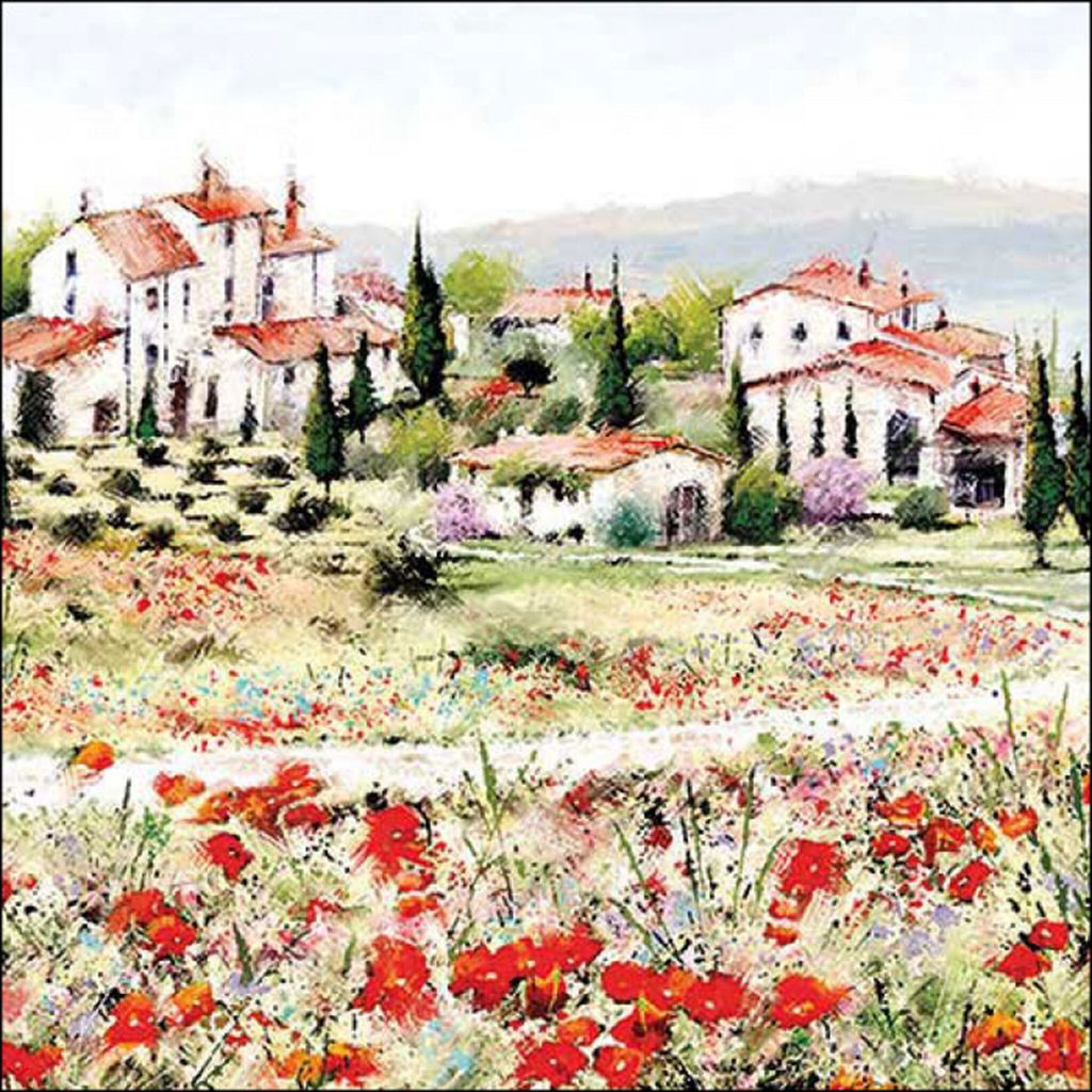 Ambiente Serviette Toscana Landschaft 33x33 cm 20 Stück Papierservietten Set