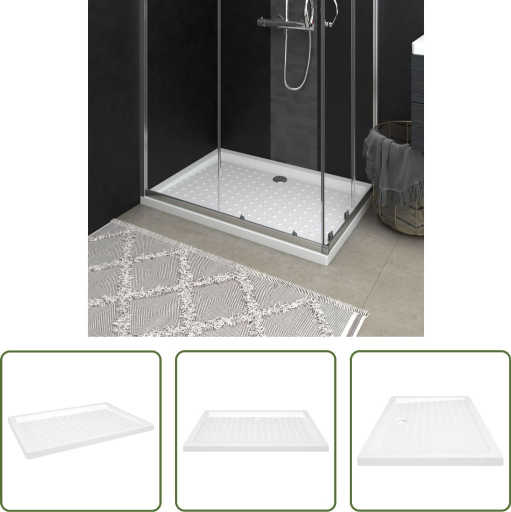The Living Store Duschwanne Anti-Rutsch Weiß 70x100x4 cm Produktbild 