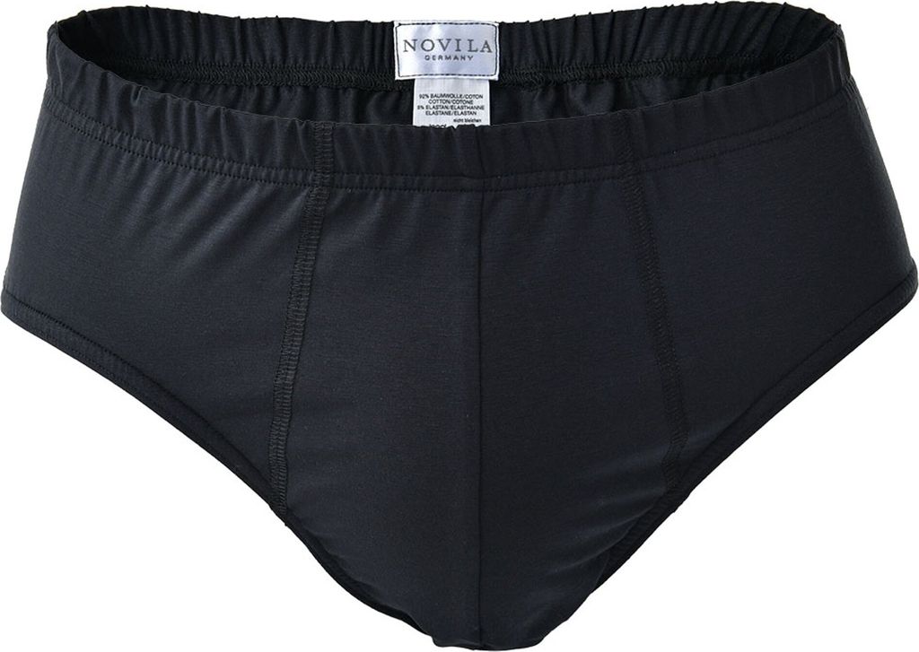 NOVILA Herren Sport-Slip - Stretch Baumwolle, Fein-Single-Jersey, uni Schwarz XL (X-Large)