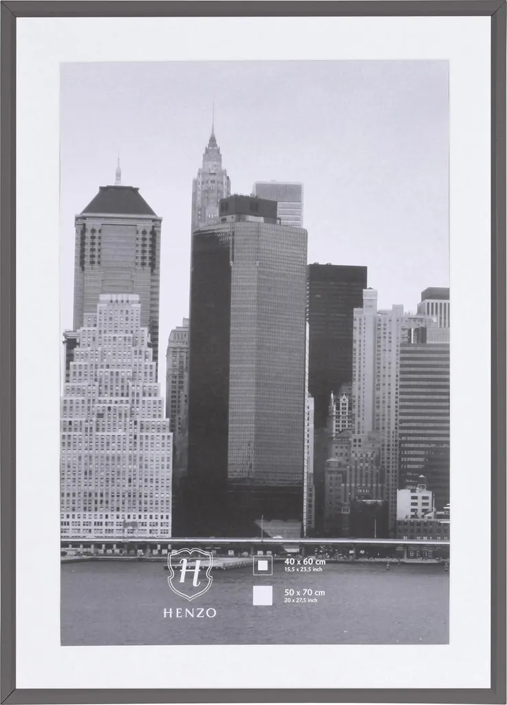 Offerta Cornice Henzo 50x70 Grigio Metallizzato + Passepartout 40x60 - 1