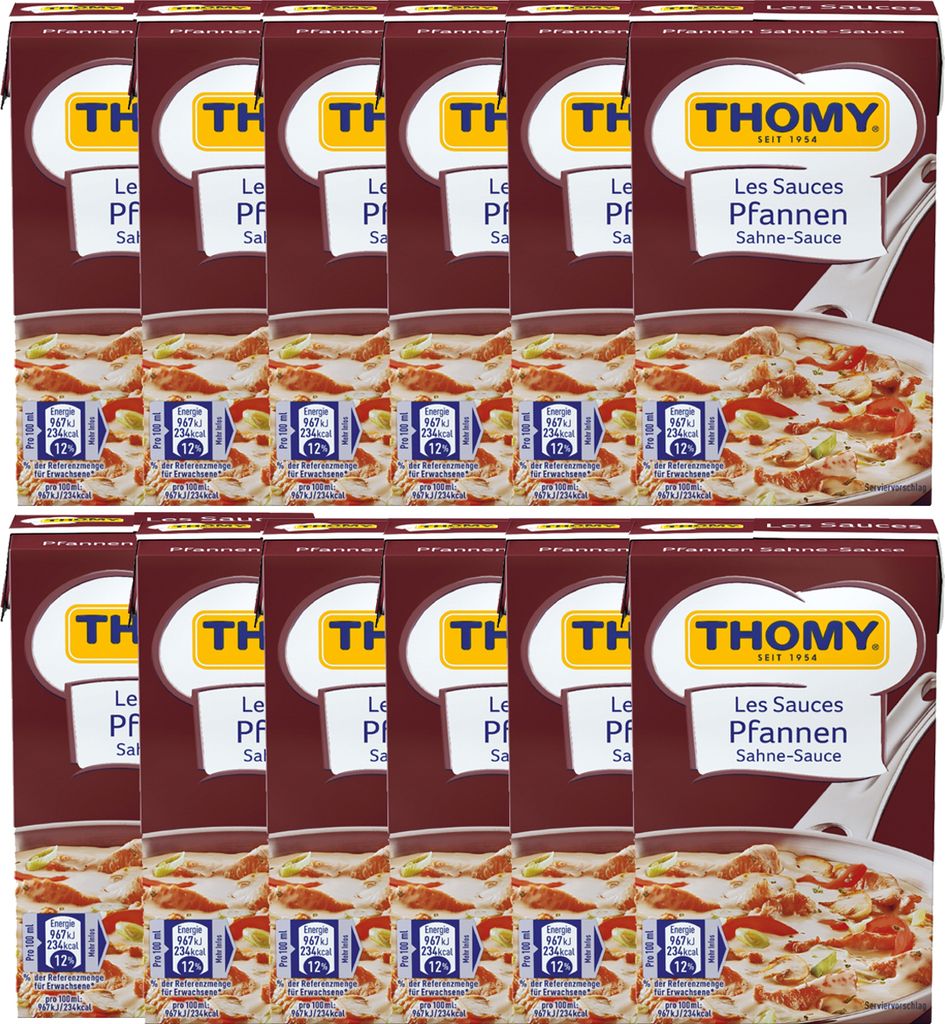 Thomy Les Sauces Pfannen Sahne Sauce helle Fleischsoße 250ml 12er Pack