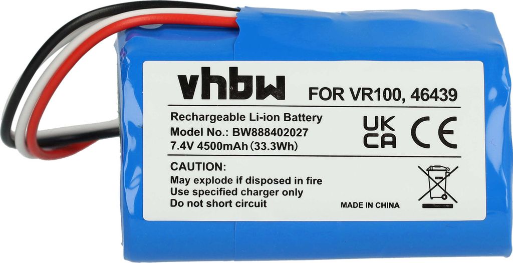 vhbw Akku kompatibel mit Vorwerk Kobold VR100 Saugroboter (4500 mAh, 7,4 V, Li-Ion)