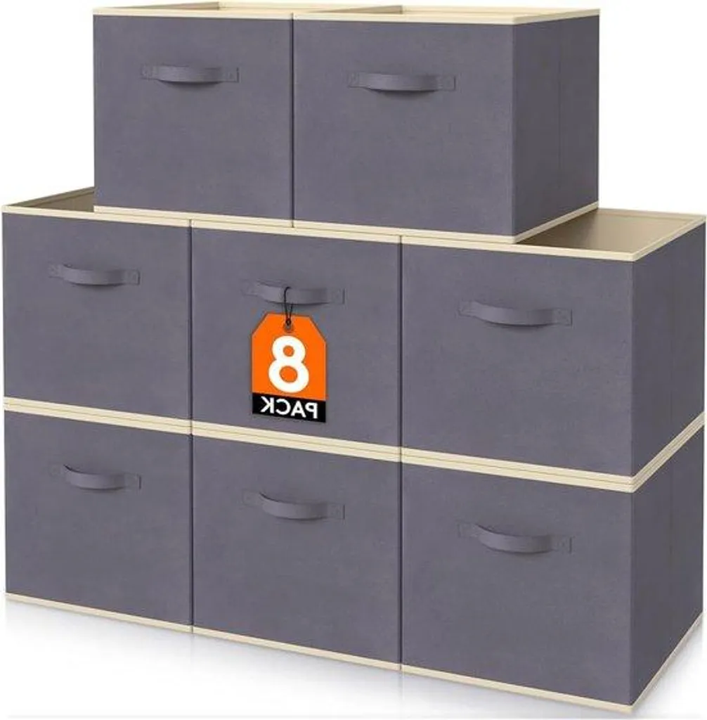 Boîte de rangement pliable grise avec poignée renforcée : lot gain de place