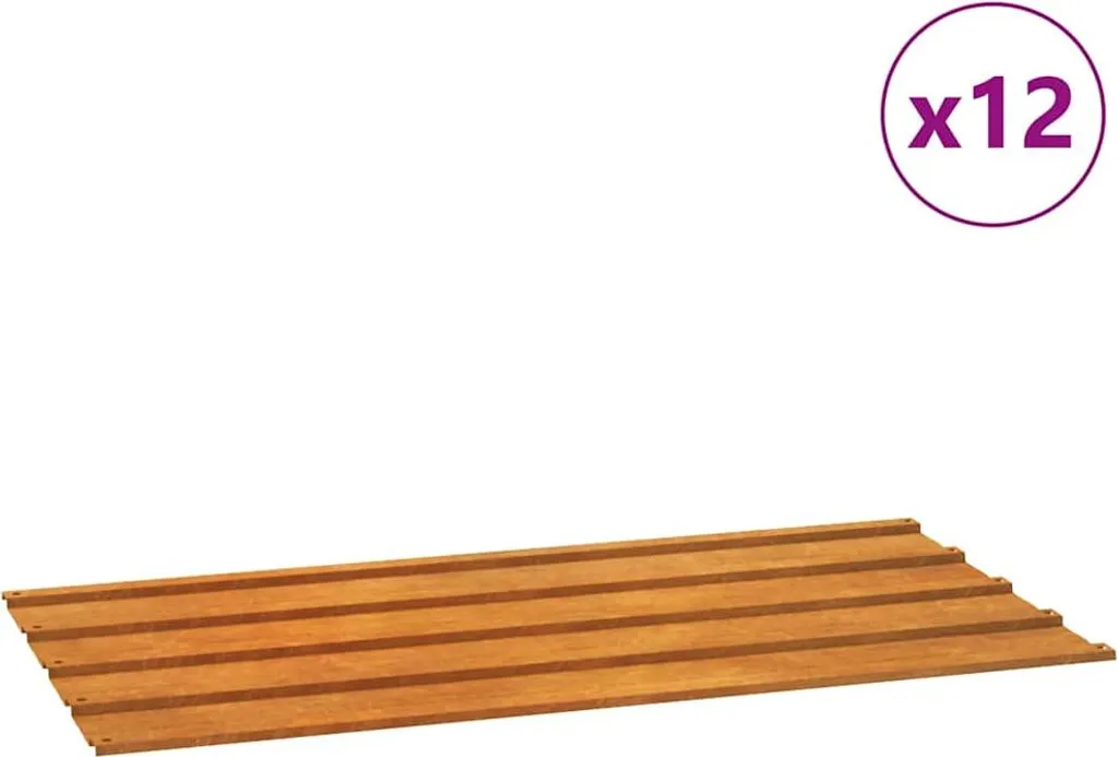 Lastre per Copertura Tetto 12pz Acciaio Corten vidaXL 80x44cm