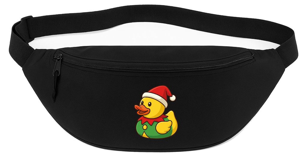 Huuraa Bauchtasche Quietscheente Wichtel Gummiente Elfe 2,5 Liter Black Polyester Crossbody Bag Geschenkidee