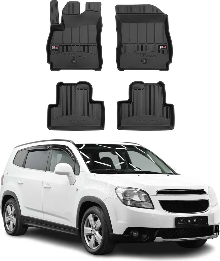 Tappetini 4 pz Chevrolet Orlando 2010-2018 in TPE per Viaggi Famiglia