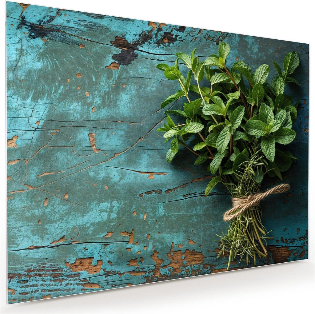 Glasbild 120x90cm in XXL für Wohnzimmer, Schlafzimmer Motiv Alte Schereauf Holz