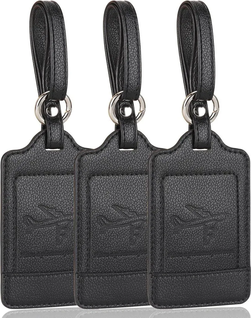 Set 3 Pezzi Etichette per Valigie in Pelle PU | Privacy Bagaglio Aereo