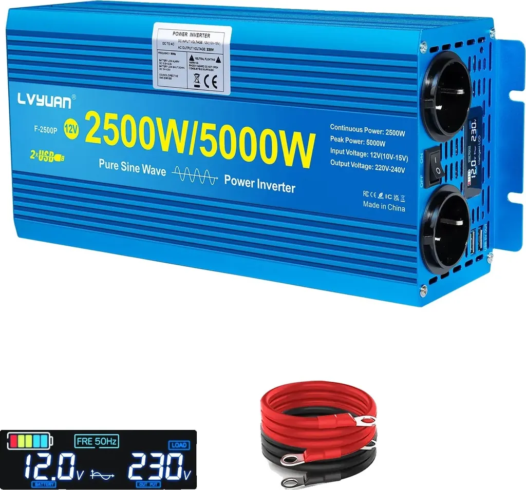 Convertisseur 5000 Watts 12V 220V Haute Performance avec Écran LCD
