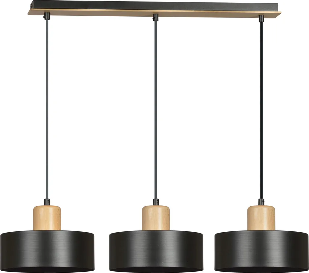 Plafonnier Suspension 3 Lumières TORIN 3 Noir pour Salon et Bureau