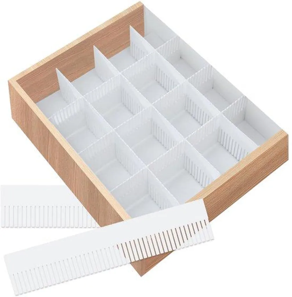 Rangement de tiroir cuisine blanc réglable lot de 8 séparateurs 38 cm
