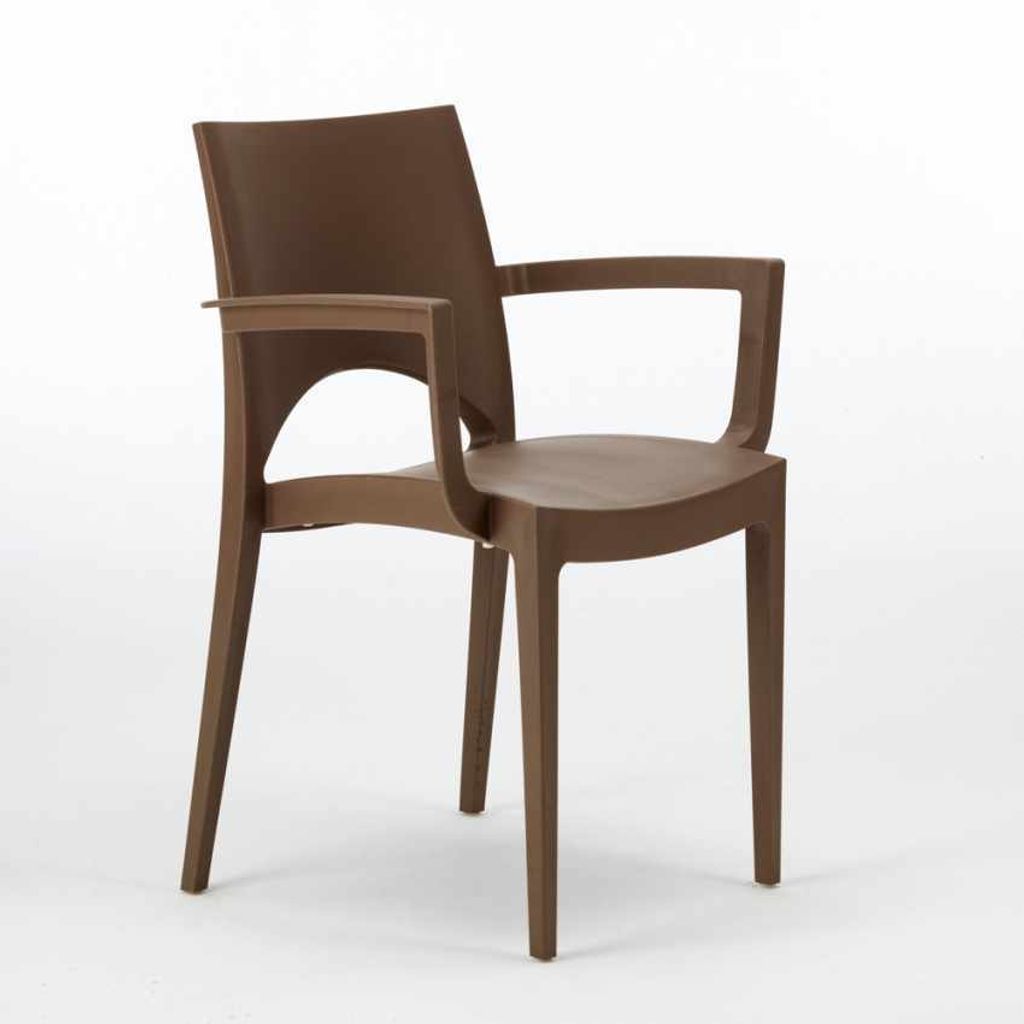 Paris Arm Grand Soleil Stühle aus Polypropylen mit Armlehnen für Bar und Restaurant - Braun