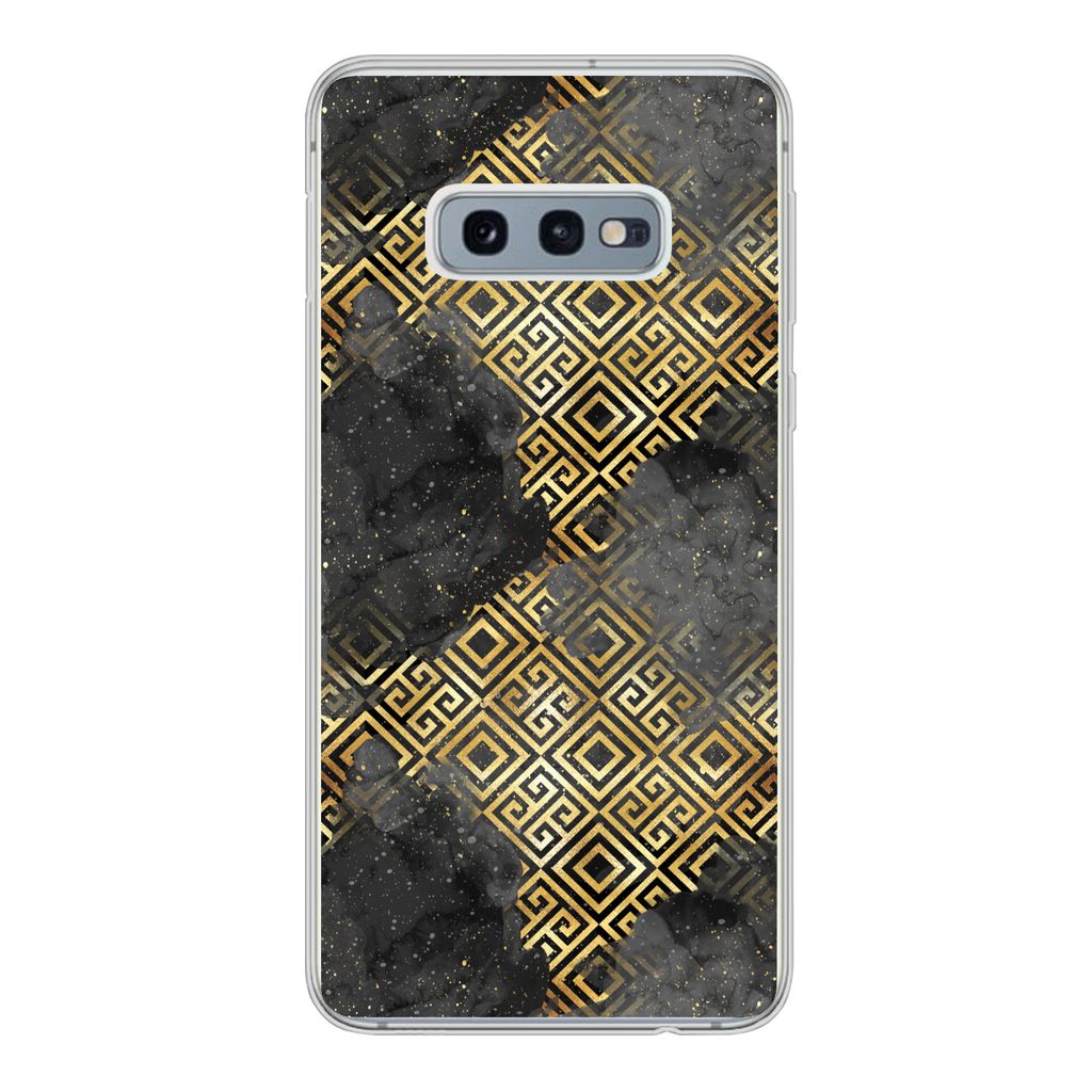 MuchoWow Handyhülle Schutzhülle Hülle für Samsung Galaxy S10e Gold - Marmor - Muster Silikon Softcase Handy Hülle - Handy