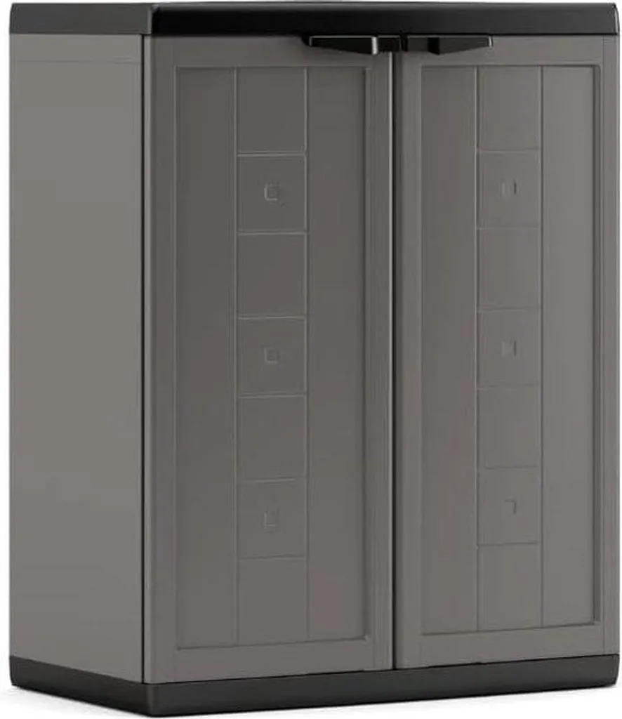 Gagnez de la place avec cette boîte en plastique basse gris foncé robuste