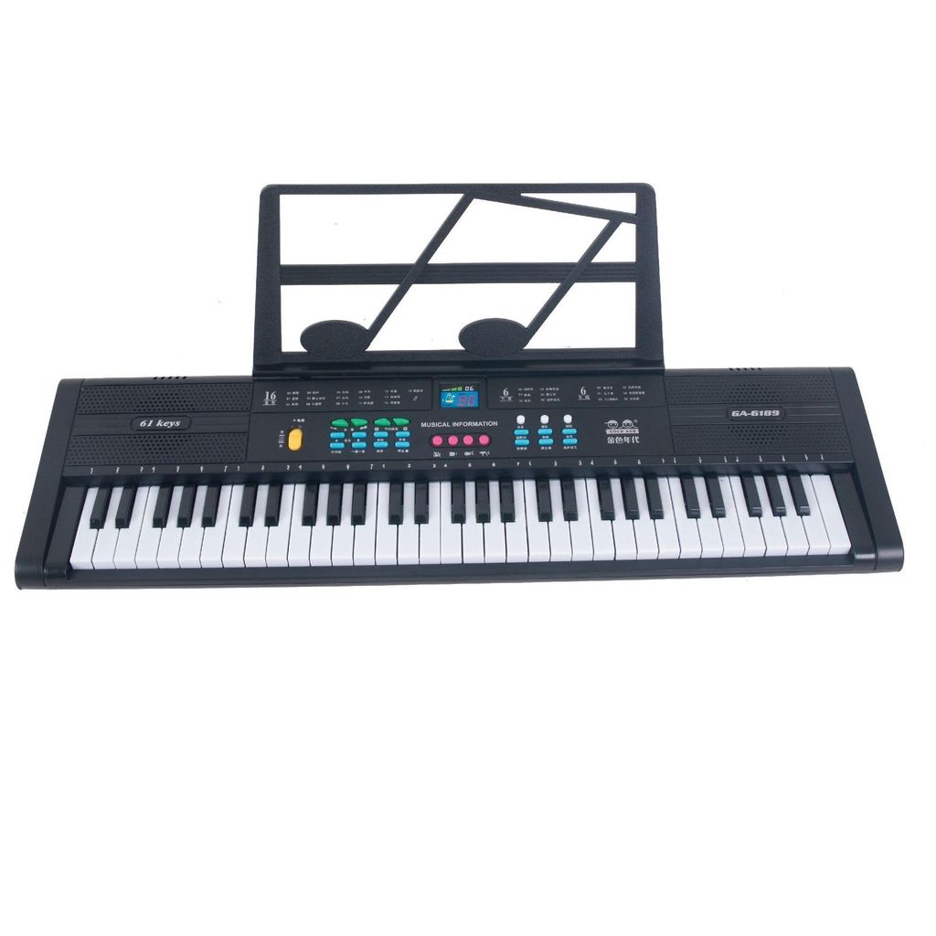 AIORBER 61 Tasten Kinder Elektronisches Keyboard, Musikspielzeug, Wiederaufladbar, mit Mikrofon, Geschenk, tragbares E-Piano, 60x17,1x4,3cm