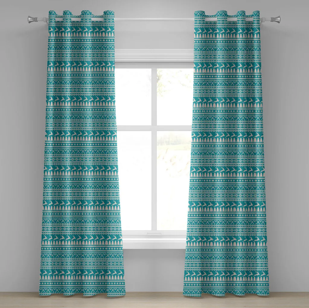 Tenda Natalizia Lavabile 280x245 cm - Decorazione Renne e Stelle