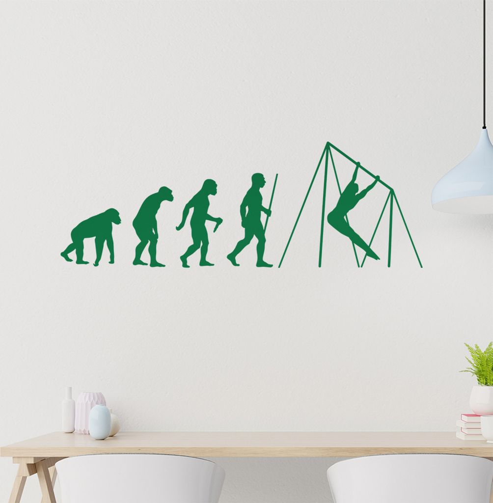 Reck Turnen Evolution Wandtattoo Wandaufkleber Wall Sticker - Dekoration, Küche, Wohnzimmer, Schlafzimmer, Badezimmer