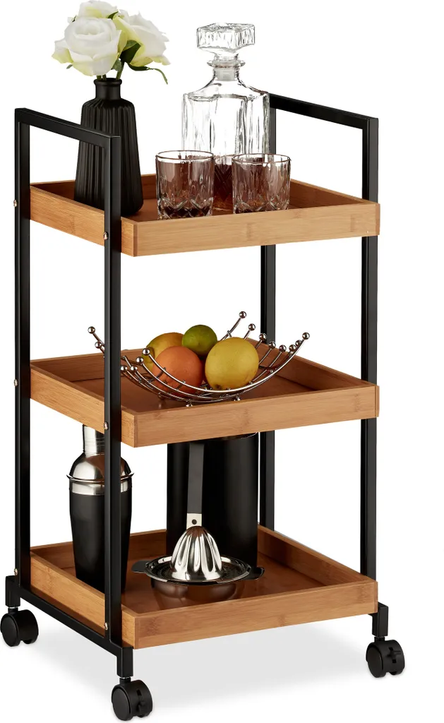 Organizza il Party Perfetto con Relaxdays Carrello Braun 10027598_0
