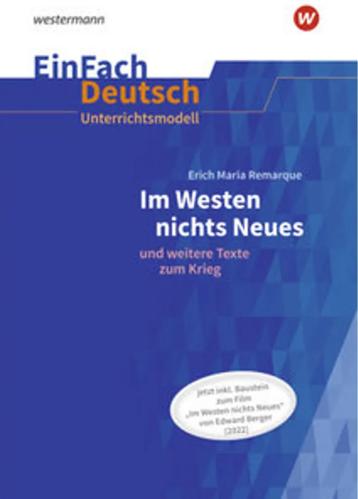 Réussir Analyse Im Westen nichts Neues EinFach Deutsch Manuel Lycée