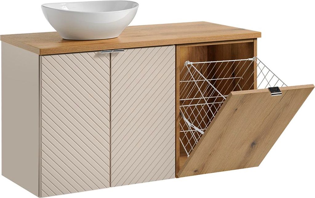 Waschtisch 100cm Manoa, Kaschmir - Holzoptik