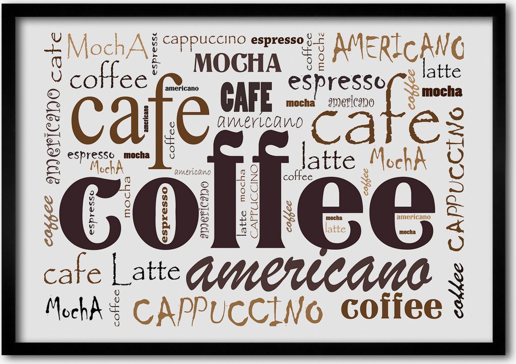 Bild - Bilderrahmen - 100 cm x 70 cm - MDF - Rahmen - Foto - Wandkunst Kaffee
