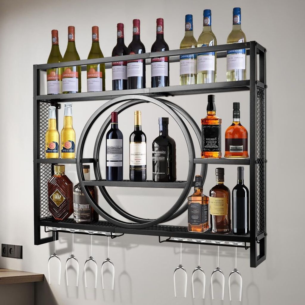 Nowoczesny metalowy regał na wino 3-poziomowy regał na wino Zdjęcie produktu 