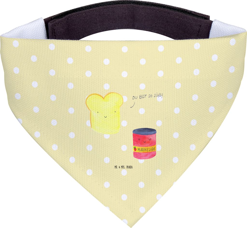 Mr. & Mrs. Panda Halstuch Hund Toast Marmelade - Gelb Pastell - Geschenk, Hundehalstuch, Süß, Hunde, Dreamteam, Toastbrot, Für, Lustige Sprüche...