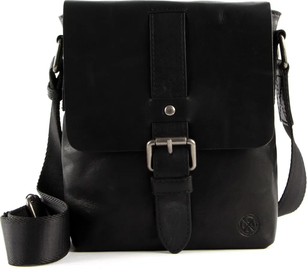 SADDLER George Messenger in Pelle Nera | Eccellenza Svedese al Tracolla